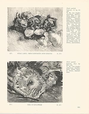 Bild des Verkufers fr LAMINA 1296: VAN GOGH. Red Cabbages and Onions. The Sunflower zum Verkauf von EL BOLETIN