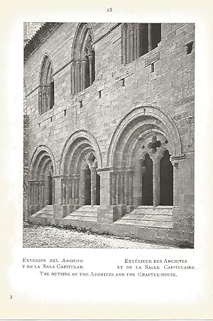 Seller image for Lamina 558: MONASTERIO DE POBLET. Exterior del archivo y de la sala capitular for sale by EL BOLETIN