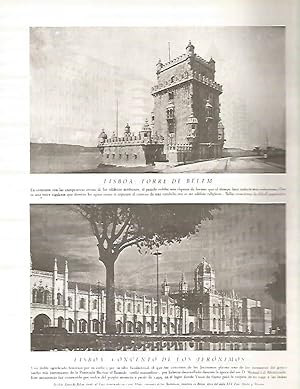 Imagen del vendedor de LAMINA 3089: PORTUGAL. Torre de Belem y Convento de los Jeronimos de Lisboa a la venta por EL BOLETIN