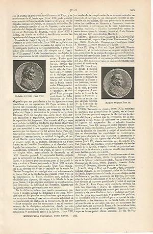 Image du vendeur pour LAMINA ESPASA 6276: Medallas de los Papas Juan VIII y Juan IX mis en vente par EL BOLETIN