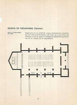 Bild des Verkufers fr LAMINA 3616: Planta de la iglesia de Vegaviana. Caceres zum Verkauf von EL BOLETIN