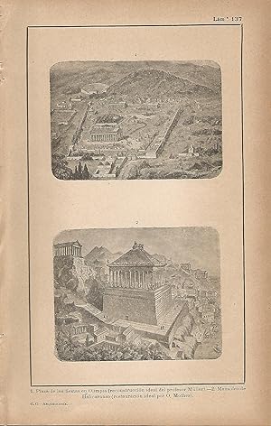 Imagen del vendedor de Lamina 137: Plaza de las Fiestas de Olimpia - Mausoleo de Halicarnaso (reconstrucciones) a la venta por EL BOLETIN