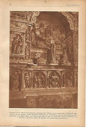 Bild des Verkufers fr LAMINA 5613: Sepulcro de Maria Portocarrero marquesa de Villena zum Verkauf von EL BOLETIN