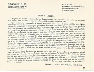 Immagine del venditore per LAMINA 2482: Tema y critica de Arlecchino Re. El Dorado 6 octubre de 1905 venduto da EL BOLETIN