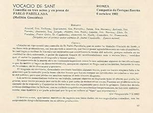 Immagine del venditore per LAMINA 2670: Reparto y critica de Vocacio de Sant. Romea 6 octubre 1902 venduto da EL BOLETIN