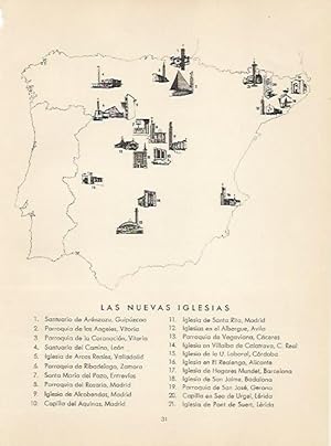 Immagine del venditore per LAMINA 3601: Mapa de las nuevas iglesias en Espaa venduto da EL BOLETIN