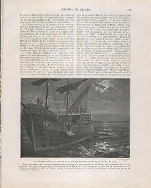 Seller image for Historia de Espaa lamina 149: Sepultura en el mar de Don Pedro de Mendoza (1537) for sale by EL BOLETIN