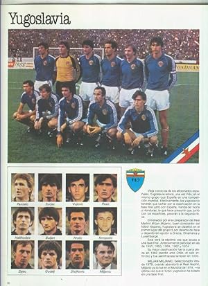 Imagen del vendedor de Espaa 1982 lamina 14: Seleccion de Yugoslavia a la venta por EL BOLETIN