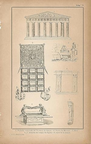 Imagen del vendedor de Lamina 009: Panteon de Atenas - Puerta de Micenas - Efod - Atalantes - Arca de la alianza a la venta por EL BOLETIN