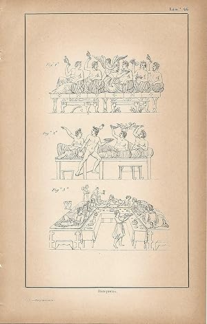 Bild des Verkufers fr Lamina 046: Escenas de banquetes romanos zum Verkauf von EL BOLETIN
