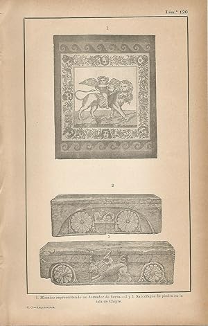 Bild des Verkufers fr Lamina 120: Mosaico romano - Sarcofagos de Chipre zum Verkauf von EL BOLETIN
