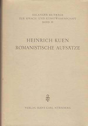 Romanistische Aufsätze. Hrsg. vom Roman. Seminar d. Univ. Erlangen-Nürnberg, Erlanger Beiträge zu...