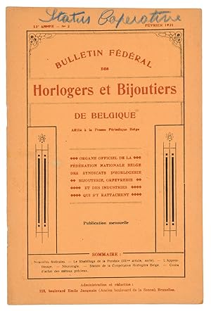 Bulletin Fédérale des Horlogers et Bijoutiers de Belgique