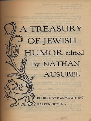 Bild des Verkufers fr A treasury of jewish humor zum Verkauf von Librodifaccia