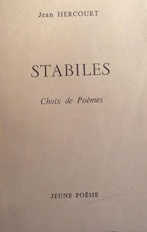 Seller image for Stabiles Choix de Poemes for sale by Artful Dodger Books