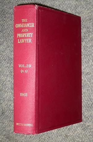 Immagine del venditore per The Conveyancer and Property Lawyer. 1965. Vol 29 (New Series). venduto da Tony Hutchinson