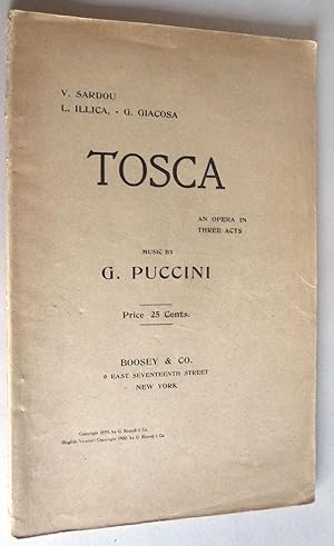 Seller image for Tosca: An Opera in Three Acts (Libretto) for sale by Boyd Used & Rare Books