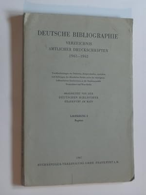 Deutsche Bibliographie. Verzeichnis amtlicher Druckschriften 1959 - 1960, 1961-1962 ( 2 Bände). B...
