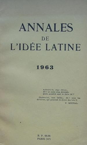 Seller image for Annales de l'Ide Latine 1963 for sale by Bouquinerie L'Ivre Livre