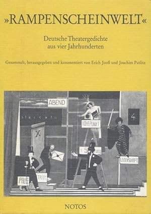 Bild des Verkufers fr Rampenscheinwelt. Deutsche Theatergedichte aus vier Jahrhunderten. zum Verkauf von Antiquariat Kaner & Kaner GbR