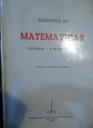 Imagen del vendedor de ELEMENTOS DE MATEMTICAS Segunda edicin revisada (CON SUBRAYADOS) a la venta por Libros Dickens