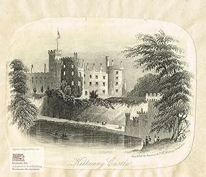 Kilkenny Castle. Ansicht von Schloss Kilkenny in Irland. Stahlstich von Newman um 1840