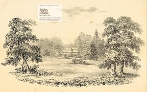 Seller image for North Cray the Villa of the Marquis of Londonderry. Sketched Oct.r 15. 1821. Etched Nov.r 1821. Ansicht von Park und Villa des Marquis von Londonderry bei North Cray. Sehr frhe groe Lithographie von Frederick Trench auf China 1821 for sale by historicArt Antiquariat & Kunsthandlung