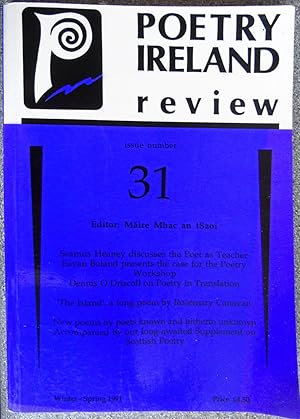 Bild des Verkufers fr Poetry Ireland Review Issue Number 31 zum Verkauf von Hanselled Books