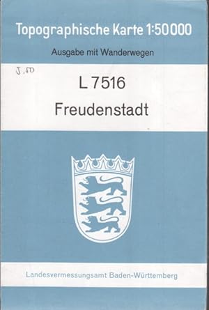 Topographische Karte; Teil: Bl. 7516., Freudenstadt. Ausgabe mit Wanderwegen.