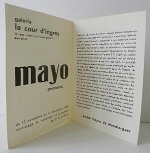 MAYO. Peintures. Carton dinvitation au vernissage de lexposition Mayo à la galerie La Cour dIn...