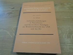 Bild des Verkufers fr Gebietsbeschrankungen in Patentlizenz- und Know-How-Vertragen im Wettbewerbsrecht der USA und der EG (Etudes suisses de droit europeen) (German Edition) zum Verkauf von suspiratio - online bcherstube