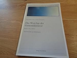 Imagen del vendedor de Das Wort hat der Generaldirektor: Referate, Texte, Aufsatze (Beitrage zur Kommunikations- und Medienpolitik) (German Edition) a la venta por suspiratio - online bcherstube