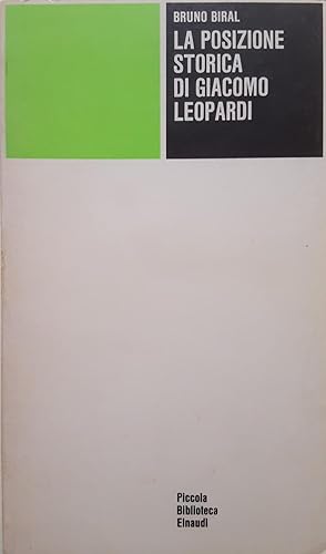 La posizione storica di Giacomo Leopardi.