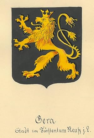 GERA. - Wappen. "Gera Stadt im Fürstentum Reuß j.L.".