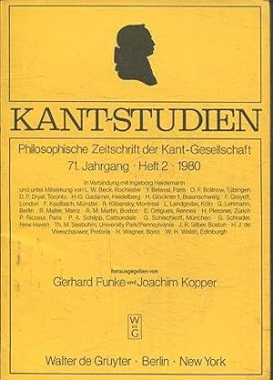 KAN7- STUDIEN: PHILOSOPHISCHE ZEITSCHRIFT DER KANT-GESSELLSCHAFT, 71 JAHRGANG. HEFT 2, 1980.