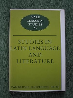 Image du vendeur pour Studies in Latin Language and Literature, volume XXIII Studies in Latin Language and Literature, Yale Classical Studies, edited by for the Department of Classics, mis en vente par Crouch Rare Books