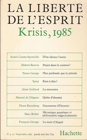 LA LIBERTÉ DE L'ESPRIT n° 9-10 Septembre 1985 Krisis, 1985