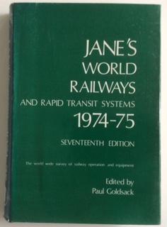 Imagen del vendedor de Jane's World Railways and rapid transit systems 1974-75 a la venta por Chris Barmby MBE. C & A. J. Barmby