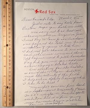 Seller image for March 8, 1974 Johnny Pesky ALS on Official Boston Red Sox Letterhead for sale by Back in Time Rare Books, ABAA, FABA