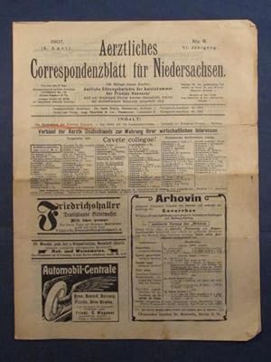 Aerztliches Correspondenzblatt für Niedersachsen, VI. Jg., Nr. 8, 15. April 1907.
