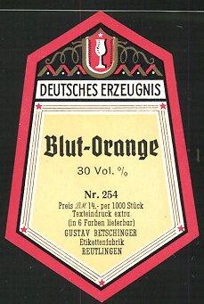 Getränkeetikett Blut-Orange, Reutlingen