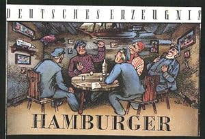 Getränkeetikett Hamburger, Männer am Stammtisch