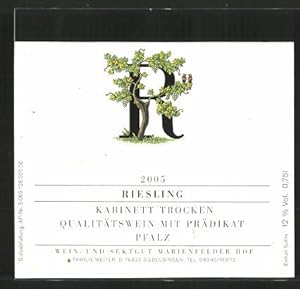 Getränkeetikett 2005 Riesling Kabinett trocken, Baum