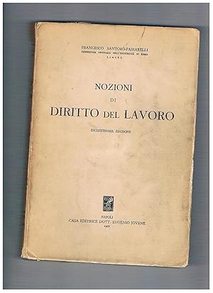 Immagine del venditore per Nozioni di diritto del lavoro. venduto da Libreria Gull