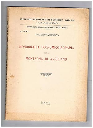 Immagine del venditore per Monografia economico-agraria della montagna di Avigliano. venduto da Libreria Gull