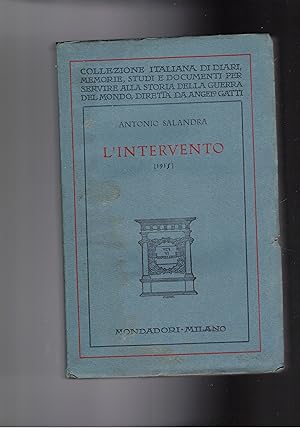 Imagen del vendedor de L'intervento (1915) ricordi e pensieri. a la venta por Libreria Gull