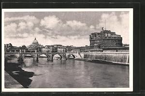 Ansichtskarte Rom, Ponte e Castel Sant'Angelo, Engelsbrücke und -burg