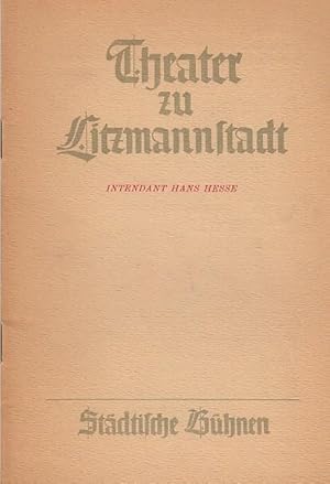 Imagen del vendedor de Theater zu Litzmannstadt. Stdtische Bhnen. Heft 5 / November 1940. Spielzeit 1940 / 1941. Don Karlos (Don Carlos). Ein dramatisches Gedicht von Friedrich Schiller. Inszenierung: Karl Glnzer. Ausstattung: Wilhelm Terhoven. Kostme: Ellen-Carola Carstens. Darsteller: Hans Reitz, Lore Hansen, Hans Brendgens, Gnter Kirchhoff, Claire Behrens, Aida Stukering und viele andere. Weiterer Inhalt: Johann Wolfgang von Goethe - Bei Betrachtung von Schillers Schdel / Schiller: ber die Tragdie / Wilhelm von Humboldt: Schiller und 'Karlos' / Hans Knudsen: Schillers 'Don Carlos' und seine Theaterschicksale / Paul Wiegler: Der Aufruhr des Infanten / Richard Wagner ber das Stck / Die 5 Fassungen. a la venta por Antiquariat Carl Wegner