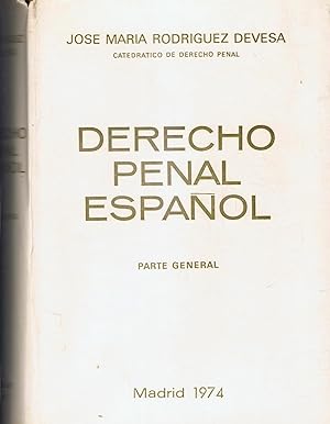 Imagen del vendedor de DERECHO PENAL ESPAOL. PARTE GENERAL * PARTE ESPECIAL. 2 Tomos a la venta por Librera Torren de Rueda