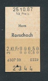 Fahrkarte Horn - Rorschach, 2. Klasse